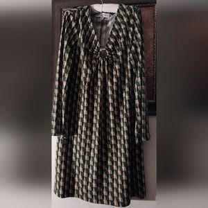 Gree Brown and Beige Dress